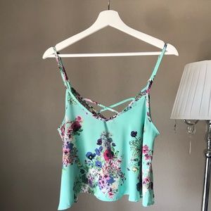 Floral Crop Tank Top